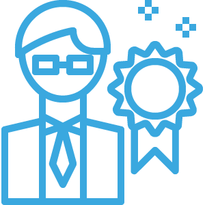 icon of a person with an award ribbon